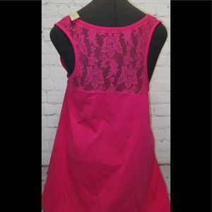 Cacique Fuchsia Tank Top Sexy Lace Soft Comfy